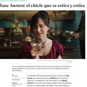 En los medios: Jane Austen, el chicle que se estira y se estira